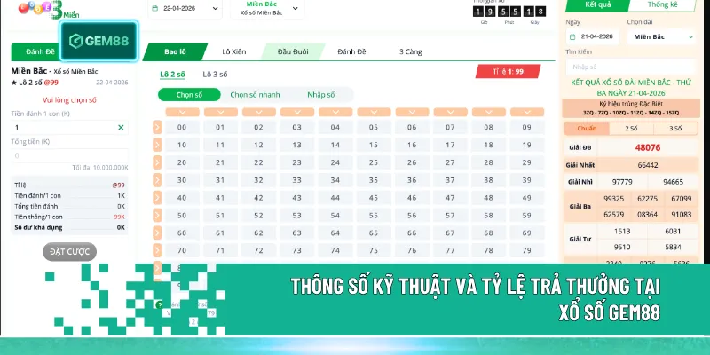 Xổ số Gem88 vận hành minh bạch với tỷ lệ trả thưởng cao, RNG kiểm soát kết quả, quỹ Jackpot tích lũy lớn